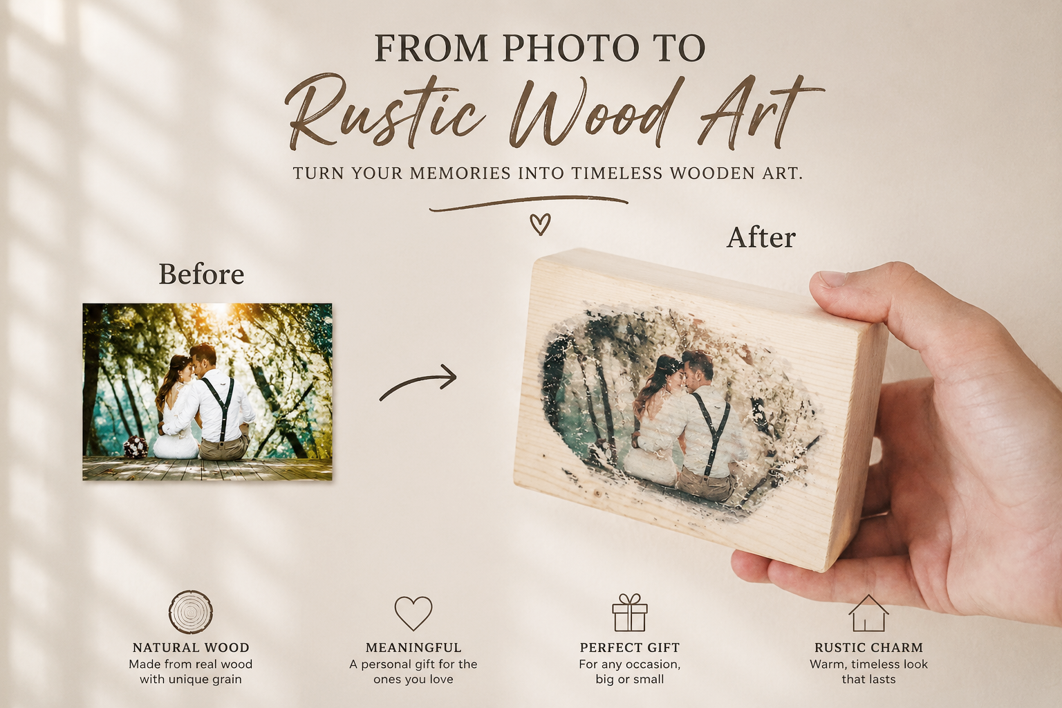 Wood block whitewash style